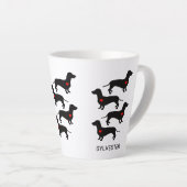 Dackel Wursthund Herz Personalisiert Milchtasse (Rechte Ecke)