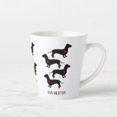 Dackel Wursthund Herz Personalisiert Milchtasse (Rechts)