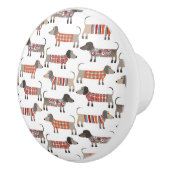 Dackel Wursthund Keramikknauf (Rechts)