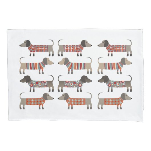 Dackel Wursthund Kissenbezug (Vorderseite-Links)