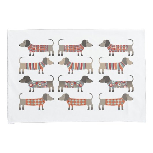 Dackel Wursthund Kissenbezug (Vorderseite-Rechts)