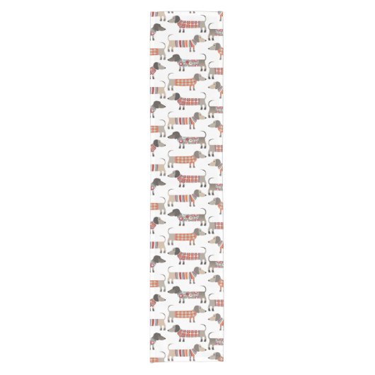 Dackel Wursthund Kurzer Tischläufer (Vorderseite)