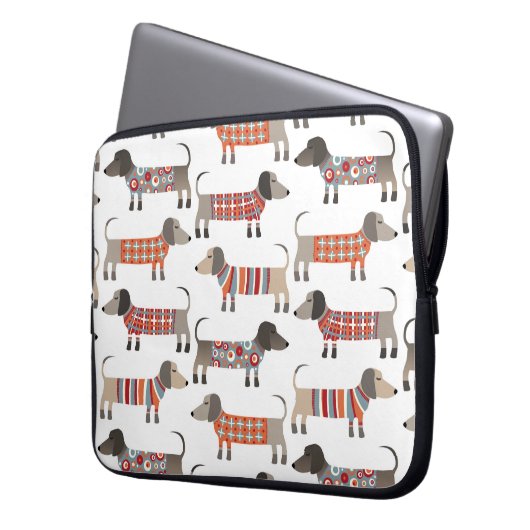 Dackel Wursthund Laptopschutzhülle (Vorderseite Links)