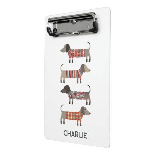 Dackel Wursthund Mini Klemmbrett (Gewinkelt2)