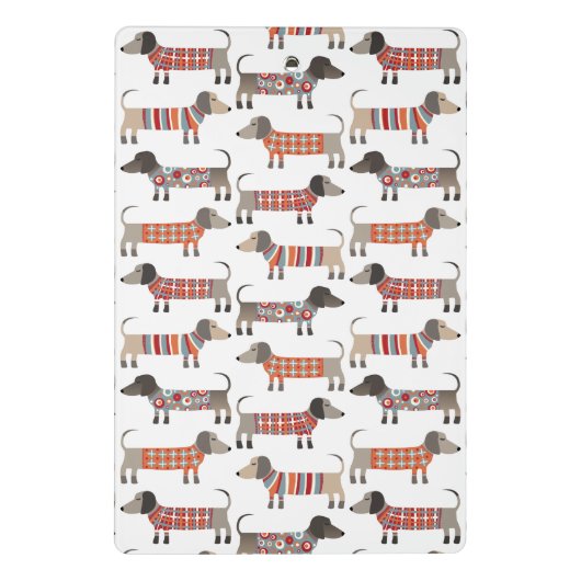 Dackel Wursthund Mini Klemmbrett (Rückseite)