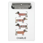 Dackel Wursthund Mini Klemmbrett (Vorderseite)