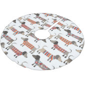 Dackel Wursthund Polyester Weihnachtsbaumdecke (Schrägansicht)