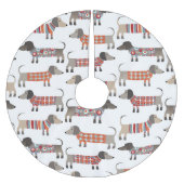 Dackel Wursthund Polyester Weihnachtsbaumdecke (Vorderseite)