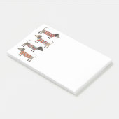Dackel Wursthund Post-it Klebezettel (angewinkelt)