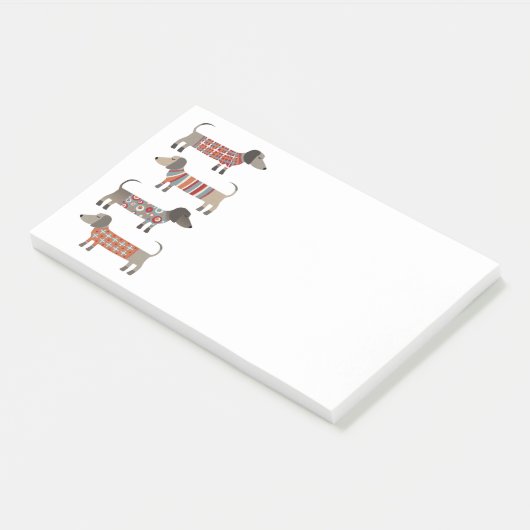 Dackel Wursthund Post-it Klebezettel (angewinkelt)