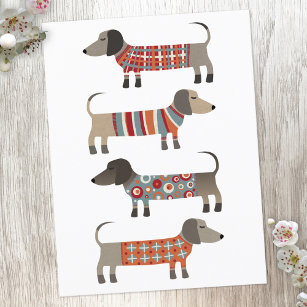 Dackel Wursthund Postkarte