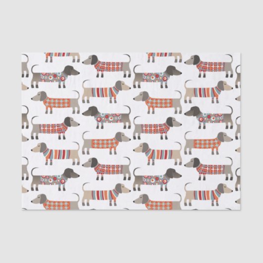 Dackel Wursthund Seidenpapier (Vorderseite)