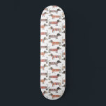 Dackel Wursthund Skateboard<br><div class="desc">Niedliche kleine Dackel Würstchen oder Dackel Hunde in Wollstrickbekleidung. Ideal für Hundeliebhaber und Hundeschlittengänger.</div>