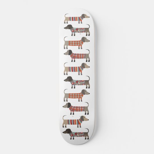 Dackel Wursthund Skateboard (Vorderseite)