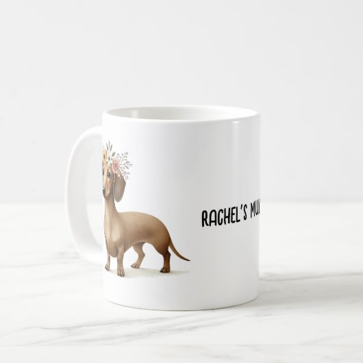 Dackel-Wurstkaffee Kaffeetasse (Vorderseite Links)