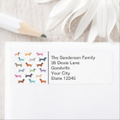 Dackel Wurstwaren Hunde farbenfroh Gemustert (Insitu)