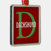 Dackel-Zucht-Monogramm-Entwurf Ornament Aus Metall (Rechts)