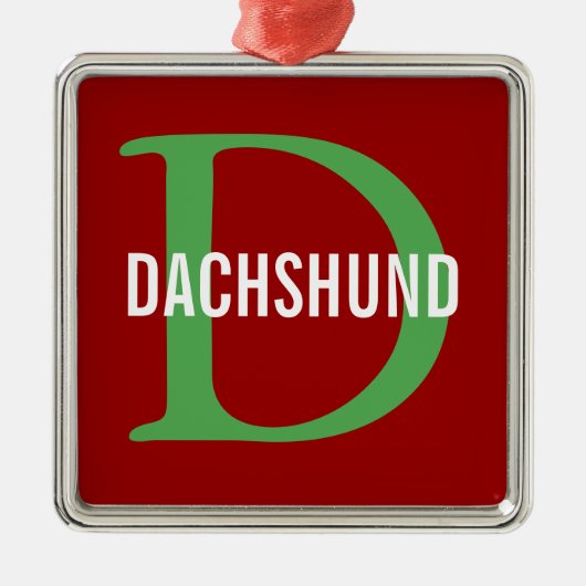 Dackel-Zucht-Monogramm-Entwurf Ornament Aus Metall (Vorne)