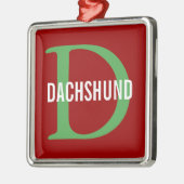 Dackel-Zucht-Monogramm-Entwurf Ornament Aus Metall (Links)