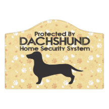 Dackel Zuhause-Sicherheitszeichen