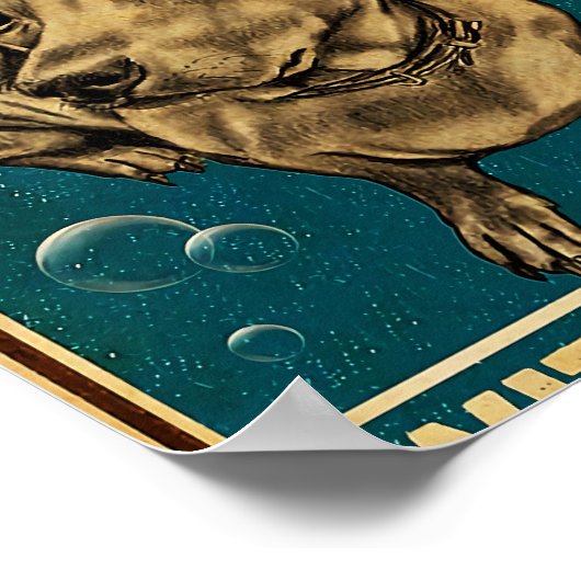 Dackel zum Badezimmer Poster (Ecke)