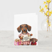 Dackel zum Muttertag Karte (Gelbe Blume)