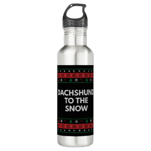 Dackel zum Schnee Weihnachtshund Lover Xmas Hausti Edelstahlflasche