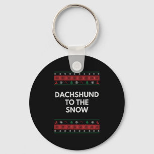 Dackel zum Schnee Weihnachtshund Lover Xmas Hausti Schlüsselanhänger