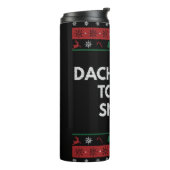Dackel zum Schnee Weihnachtshund Lover Xmas Hausti Thermosbecher (Nach links gedreht)