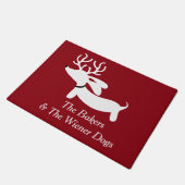 Dackel zur Weihnachtsreinigung Dackel Doormat Fußmatte (Schrägansicht)