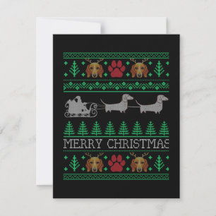 Dackel zur Weihnachtszeit Dankeskarte