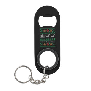 Dackel zur Weihnachtszeit Mini Flaschenöffner