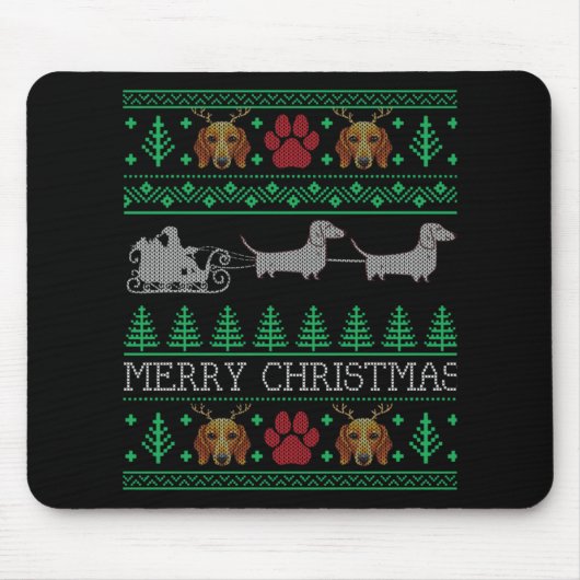 Dackel zur Weihnachtszeit Mousepad (Vorne)