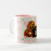 Dackel Zweifarbige Tasse (Vorderseite Links)