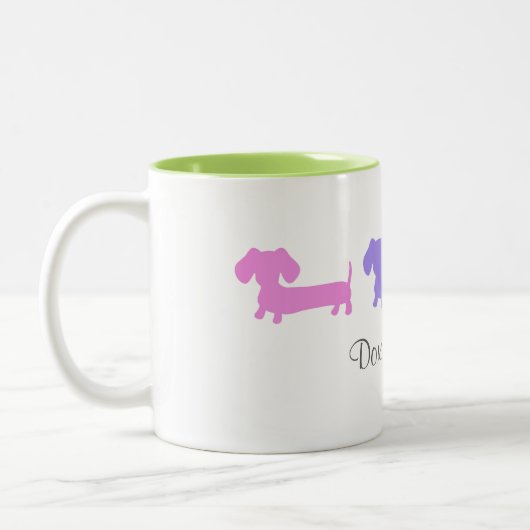 Dackel Zweifarbige Tasse (Links)