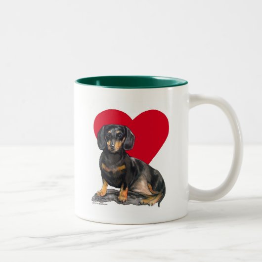 Dackel! Zweifarbige Tasse (Rechts)
