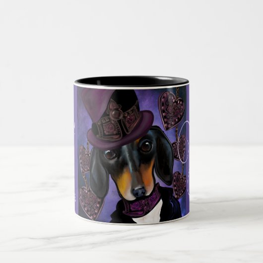 DACKEL ZWEIFARBIGE TASSE (Mittel)