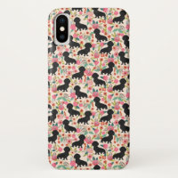 Dackelblumentelefonkasten - schwarze Dackel -