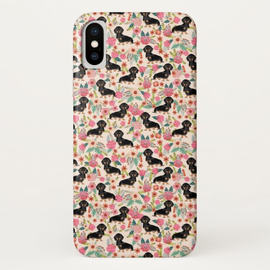 Dackelblumentelefonkasten - schwärzen Sie und Case-Mate iPhone Hülle (Rückseite)