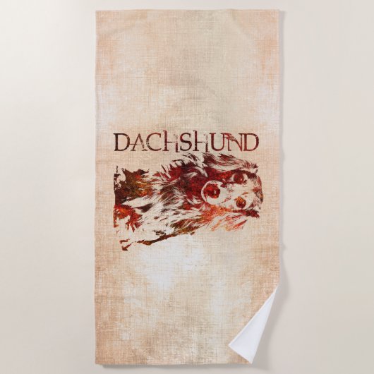 Dackelhund - Dackel Strandtuch (Vorderseite)