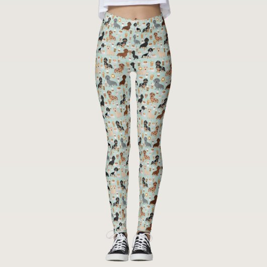 Dackelkaffeeentwurf Leggings (Vorderseite)