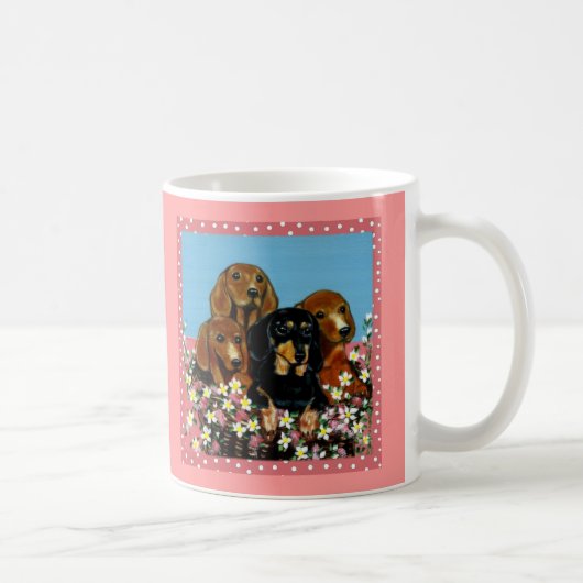Dackeln am Muttertag Kaffeetasse (Rechts)