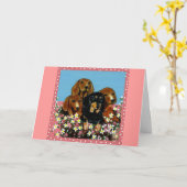 Dackeln am Muttertag Karte (Gelbe Blume)