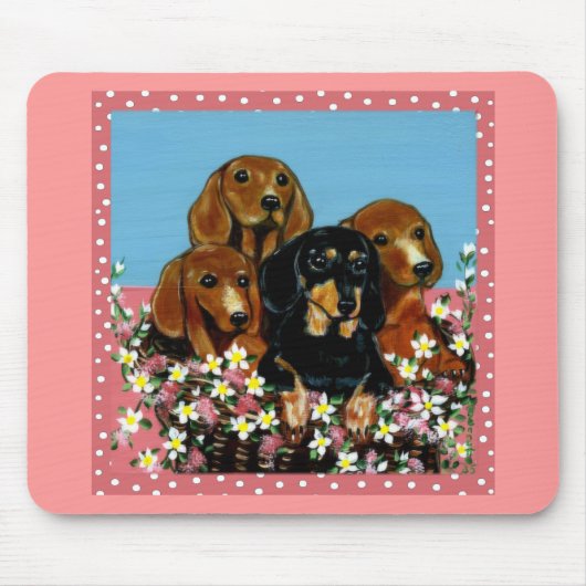 Dackeln am Muttertag Mousepad (Vorne)