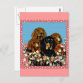 Dackeln am Muttertag Postkarte (Vorne/Hinten)