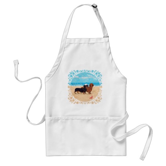 Dackeln am Strand Schürze (Vorne)