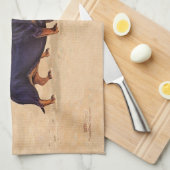 Dackeln am Strandtuch Geschirrtuch (Viertel Falte)