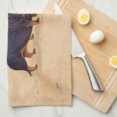 Dackeln am Strandtuch Geschirrtuch (Viertel Falte)