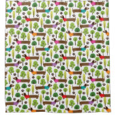 Dackeln auf einem Weg im Park Duschvorhang (Vorderseite)