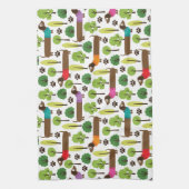 Dackeln auf einem Weg im Park Geschirrtuch (Vertikal)